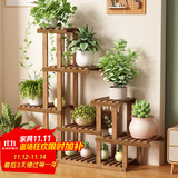 安尔雅实木花架子室内客厅多层落地式阳台置物架多肉绿萝植物摆放花盆架