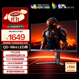AOC 27英寸2K240Hz 1152分区QD-MiniLED HVA Black HDR1000 快速液晶1ms游戏电竞显示器 逐光Q27G4ZMN