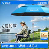渔之源钓鱼伞防雨垂钓加厚多向钓伞渔具伞户外钓鱼遮阳伞 1.8米 【单层轻便 加厚黑胶】UPF50+更防晒