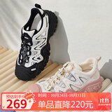 骆驼（CAMEL）丑萌登山鞋女时尚撞色户外休闲鞋 L24S076620 米/银/粉 39