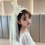 仕彩 生日头纱发箍小女孩生日礼物公主派对拍照道具氛围场景布置皇冠A