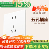 罗格朗开关插座一开五孔插座开关空调面板家用86型暗装画采陶瓷白五孔插 10A正五孔十只装 插座 【开关插座清单报价】