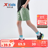 特步（XTEP）儿童夏季新款男童运动五分裤运动休闲短裤百搭薄款短裤 地衣绿【小logo】 160 cm