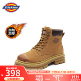 Dickies女士马丁靴高帮时尚情侣靴百搭工装靴女 土黄-加绒 男女款-38 