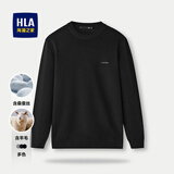 海澜之家（HLA）毛衣男保暖长袖针织衫男圆领套头内搭打底衫男含羊毛舒适毛衫男 黑色12 -含羊毛/桑蚕丝 L /175/92A