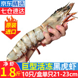 优牧冠越南进口特大号黑虎虾 草虾 冷冻大虾大号对虾夜宵烧烤食材 巨型21-23cm 1.8斤(净重)