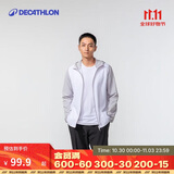 迪卡侬 迪卡侬运动外套男秋户外跑步训练防风衣极地白M-4826170