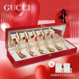 古驰生日礼物女【圣诞节礼物】gucci口红礼盒套装送女友老婆闺蜜礼物 6支装  赠佳人（卡槽礼盒）