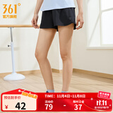 361°运动短裤男2025年新款夏季速干吸湿五分裤透气弹力男裤 【女款】超级黑 L