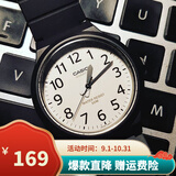 卡西欧（CASIO）手表学生小黑表简约指针石英电子表 手表男女考试手表时尚运动表 MW-240-7B  43mm大表盘