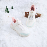 361°儿童运动鞋男童跑鞋秋冬密网轻便魔术贴女童皮革加绒保暖运动鞋 【皮革加绒】羽毛白/甜心粉色/萌芽绿色 34