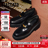 思加图杨幂同款2025小海鸥爵士乐福鞋皮鞋EEZ22CA5 墨石黑 34