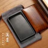 漢墨 手工修水4.8寸砚台歙砚 原石研墨书写国画绘画墨盒修水素砚 文房四宝礼盒装砚台带盖