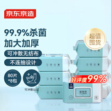 京东京造X京东PLUS会员联名 湿厕纸80抽*8包 加厚厕纸 清洁湿巾湿纸巾