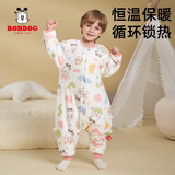 巴布豆（BOBDOG）婴儿睡袋恒温儿童睡袋秋冬豆豆绒分腿睡袋横开档防踢被睡袋