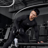 耐克男子紧身训练上衣冬季举重长袖速干针织运动NIKE PRO FB7920 010黑/白 2XL