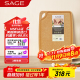 世廚（SAGE）美国进口切菜板抗菌砧板案板耐高温带凹槽和防滑垫30*45*1cm