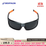 迪卡侬户外山地运动男女墨镜潮QUOP黑橙太阳眼镜-镜腿镂空-4583537
