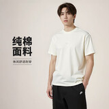 耐克NIKE春夏男短袖T恤 纯棉 运动休闲 极简廓形DO7393-133帆白 2XL
