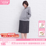 犬印本铺（INUjIRUSHI）孕妇装女日式长袖带帽连衣裙外出服 灰色
