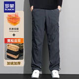 罗蒙（ROMON）罗蒙2026新款工装裤夏季速干男士裤子运动大码登山男款休闲直筒裤 10302/A01加绒深灰色 【加绒加厚款】 XL 【建议体重150-165斤】