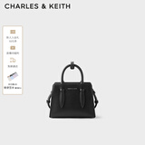 CHARLES&KEITH插带兔耳托特包手提斜挎包婚包包女包生日礼物CK2-50781362 Black黑色 M