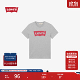 Levi's李维斯情侣美式宽松印花时尚简约舒适潮流纯棉圆领短袖T恤 灰色 002A0-0003 L