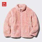 优衣库童装男童女童长绒摇粒绒拉链茄克长袖外套469366 10 水粉色 120