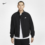 耐克男子摇粒绒里料内衬夹克冬季宽松梭织休闲外套NIKE FZ0657 010黑/白 3XL