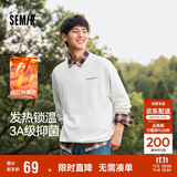森马（Semir）卫衣男发热抑菌抓绒内搭上衣秋冬字母印花套头衫潮101724116105