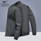 七匹狼外套男秋季夹克男商务休闲干部上衣棒球领茄克衫中青年男装服饰