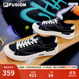 FILA FUSION斐乐男鞋POP帆布鞋潮牌男子潮流板鞋街拍运动休闲鞋男 黑-BK 40