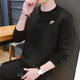 耐克（NIKE）男装 2026春季新款运动服潮流休闲套头衫透气保暖圆领卫衣 黑色/法式毛圈 M