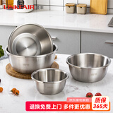 凌丰304不锈钢汤盆加厚加深汤碗洗菜盆和面盆沙拉盆调料盆 汤盆-外径22cm