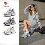 骆驼（CAMEL）【银熠】老爹鞋女潮酷银色厚底运动休闲鞋 L25S283076 灰/银 37