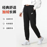 耐克（NIKE）女运动裤 冬季针织薄绒束脚休闲裤 温暖舒适 DQ5192-010 黑 M