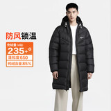 耐克NIKE男冬季短款连帽羽绒服 运动防寒外套HQ4185-010黑M