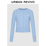 UR2025秋季新款女装休闲绞花肌理樱桃刺绣针织开衫UYY950116