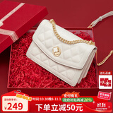 蔻一（Cnoles）包包真牛皮女士大容量单肩斜挎包高端链条小方包生日礼物送女友