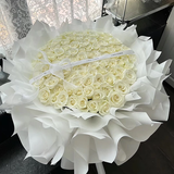 梦馨鲜花鲜花速递99朵红玫瑰花束玫瑰生日求婚礼物全国同城配送 99朵白玫瑰花束