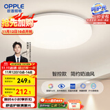 欧普（OPPLE）24瓦吸顶灯客厅卧室灯智控快装LED灯饰简约风10㎡呵护光 冰玉III