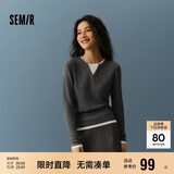 森马（Semir）森马毛衣女短款假两件含羊毛针织衫24冬新款保暖内搭109724107015