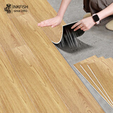 墨斗鱼木纹地板贴 PVC自粘防水耐磨加厚地板革卧室厨房翻新贴7片1.5mm厚