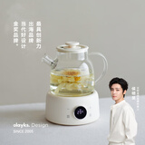olayks立时 养生壶全玻璃0胶水0拼接煮茶壶炖煮一体煮茶壶烧水壶家用小型一人烧水壶恒温壶 1L