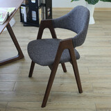 香木语北欧实木椅子简约书房椅单人餐桌椅现代扶手椅子时尚靠背软包木椅