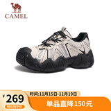 骆驼（CAMEL）【云山】户外秋季徒步登山休闲丑萌鞋情侣 G25M076104 米白/黑 37