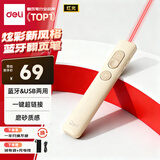 得力（deli）充电款激光翻页笔蓝牙/USB连接 教师用翻页笔PPT演讲笔投影遥控器无线演示笔 卡其色磨砂NS100-1