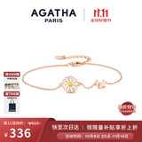 AGATHA/瑷嘉莎 雏菊系列银手链女士 生日礼物送女友闺蜜高级感手环 玫瑰金
