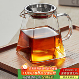 忆壶茶（YIHUTEA）玻璃公道杯带过滤网茶漏套装茶具配件茶海分茶器加厚功夫茶杯大号 【升级大容量】500ml+卡扣茶漏