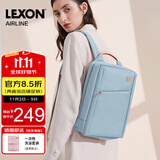 乐上（LEXON）双肩包女13.3英寸商务笔记本电脑包休闲书包通勤旅行包PU浅蓝色